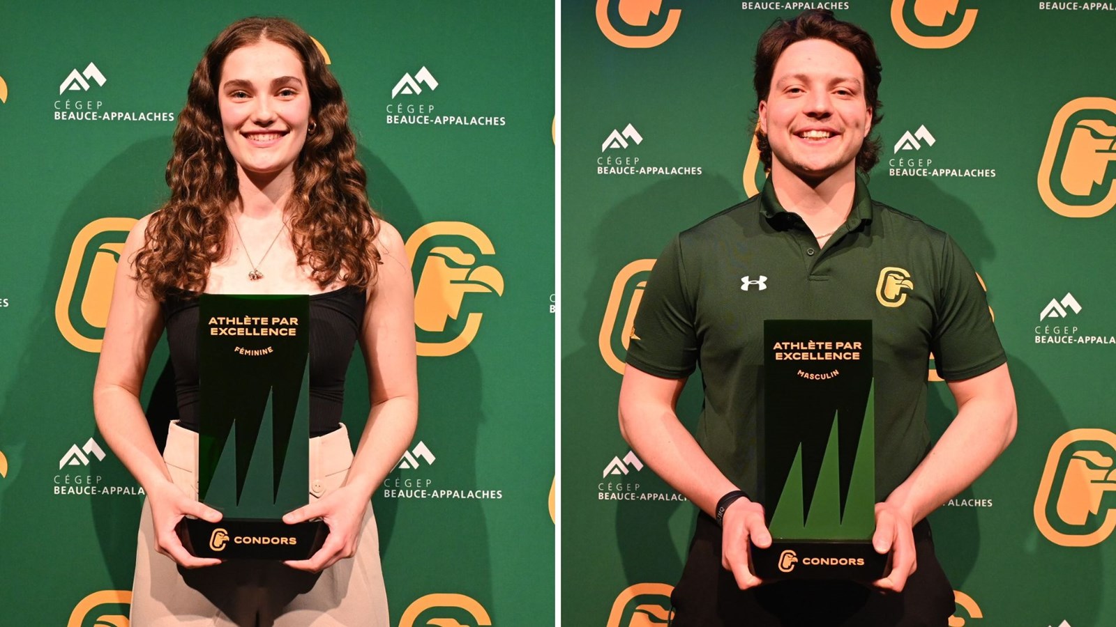 Félicia Caux et Alexandre Lamarre ont été élus athlètes de l’année.