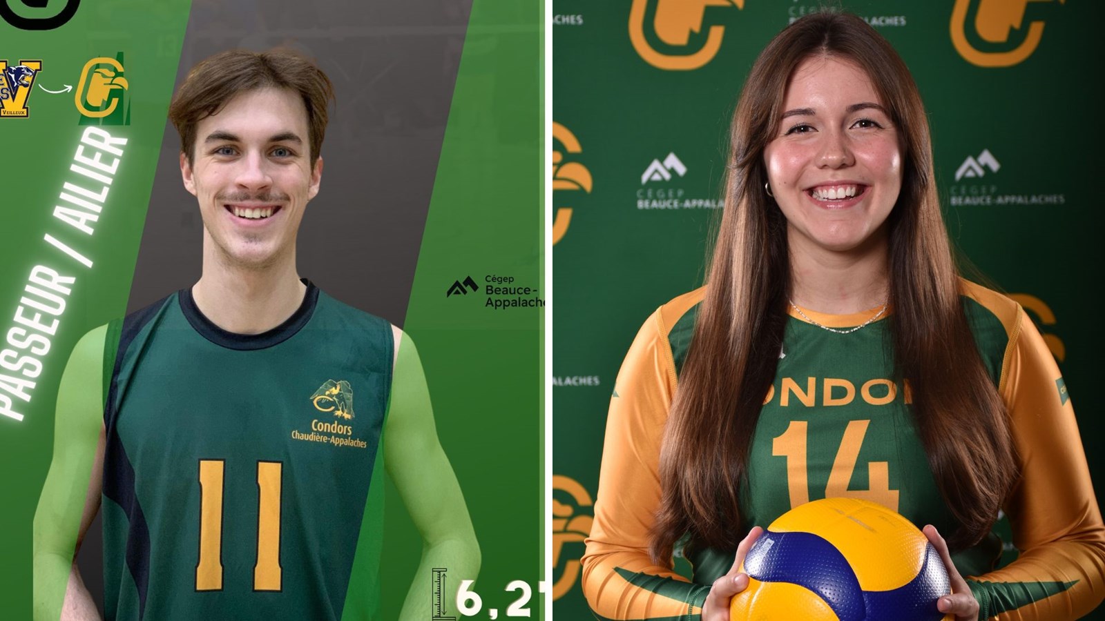 Andy Poulin (équipe junior-volleyball) et Nelyane Gilbert (volleyball)