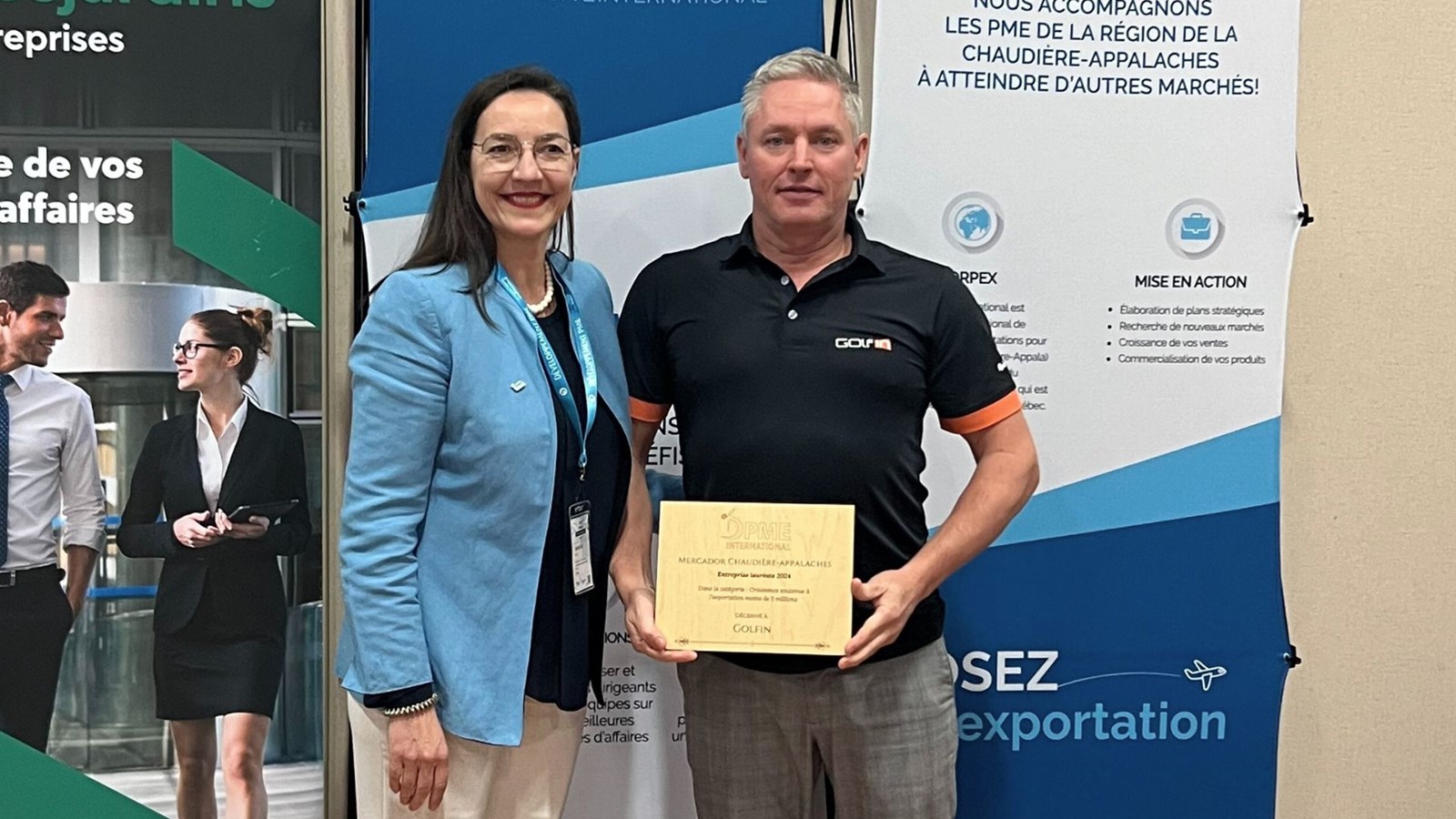 C'est Carl Fortin, fondateur, actionnaire et directeur général de GolfIn qui a reçu le prix.