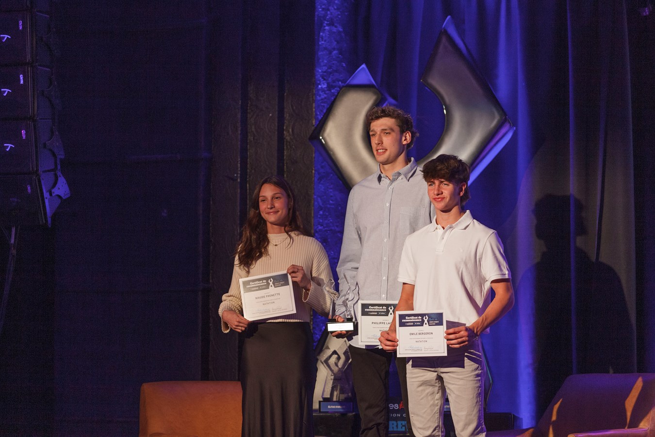 Natation: Maude Frenette, Philippe Lacasse (gagnant) et Emile Bergeron