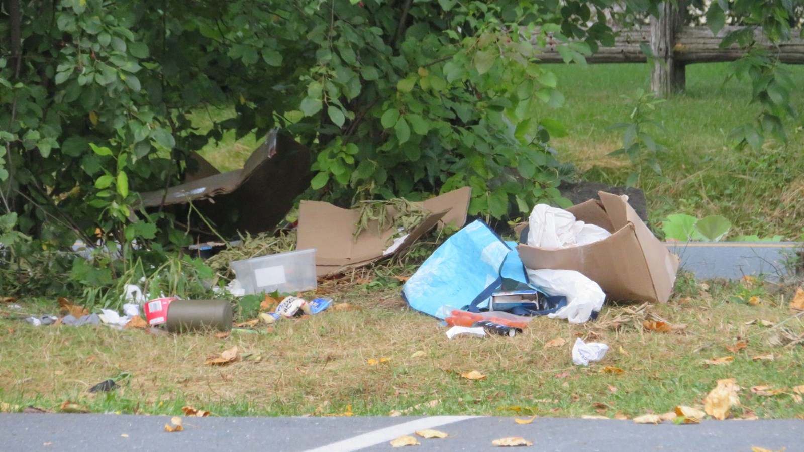 Détritus dans le Parc Veilleux.