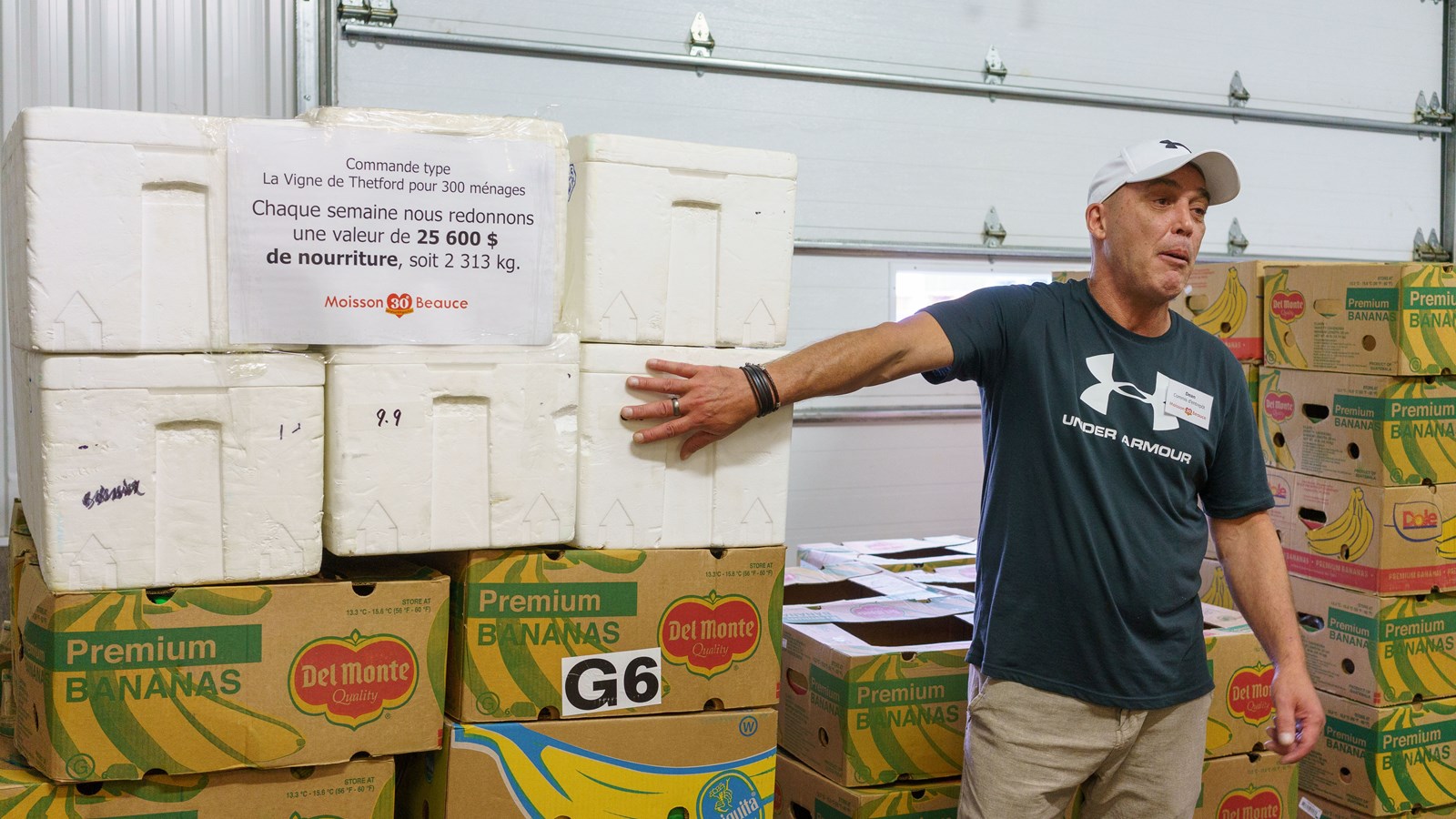 Préparation des palettes à livrer aux organismes