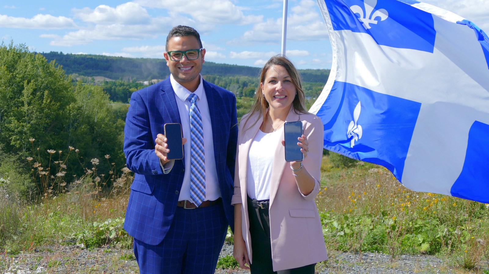 Samuel Poulin, député de Beauce-Sud et Nathalie Dionne, vice-présidente marketing chez Telus