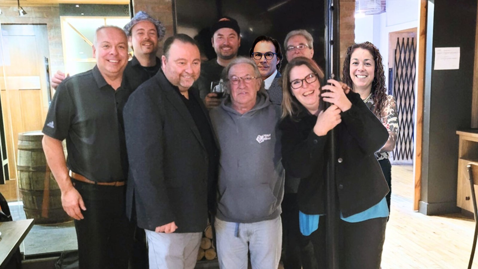Les membres du comité organisateur, de gauche à droite, Jean-Pierre Binet, Samuel Pépin, Martin Giguère, Andrew Doyon, Jacques Gagné, Jérôme Paradis, Marc Falardeau, Annie Bellavance, et Kim Proteau, présidente d’honneur de la soirée.