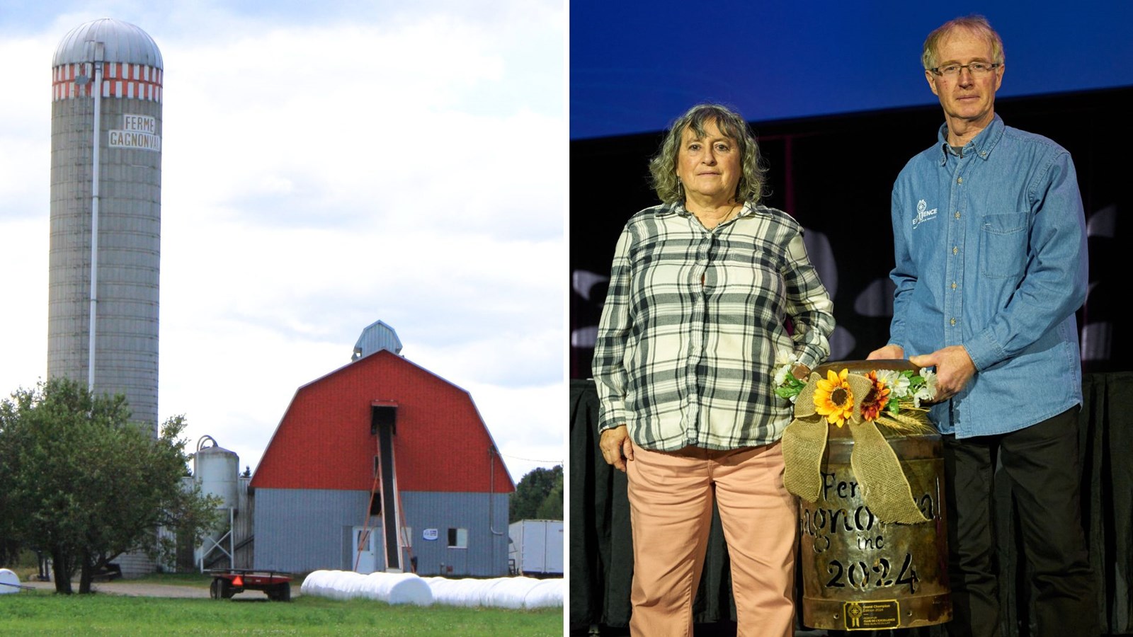 C'est Marc Gagnon et sa conjointe, Brigitte Boivin, qui ont reçu le prix remis par Agropur.