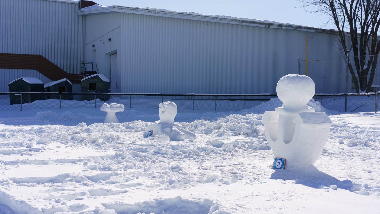 Vingt-cinq sculptures de neige à Saint-Georges