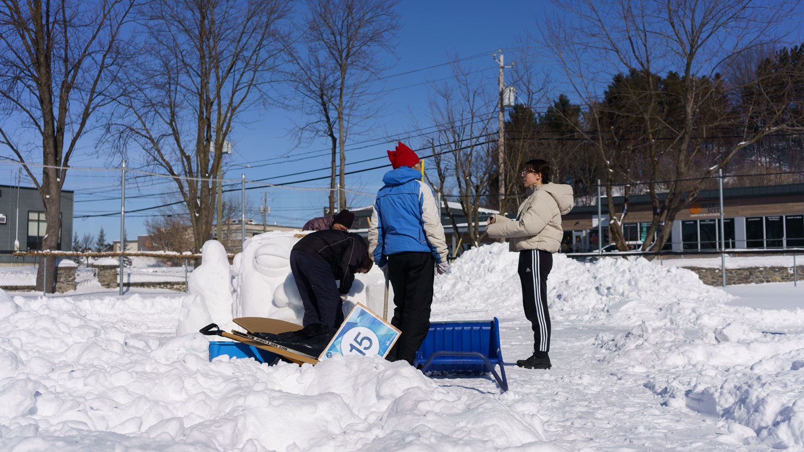 Vingt-cinq sculptures de neige à Saint-Georges