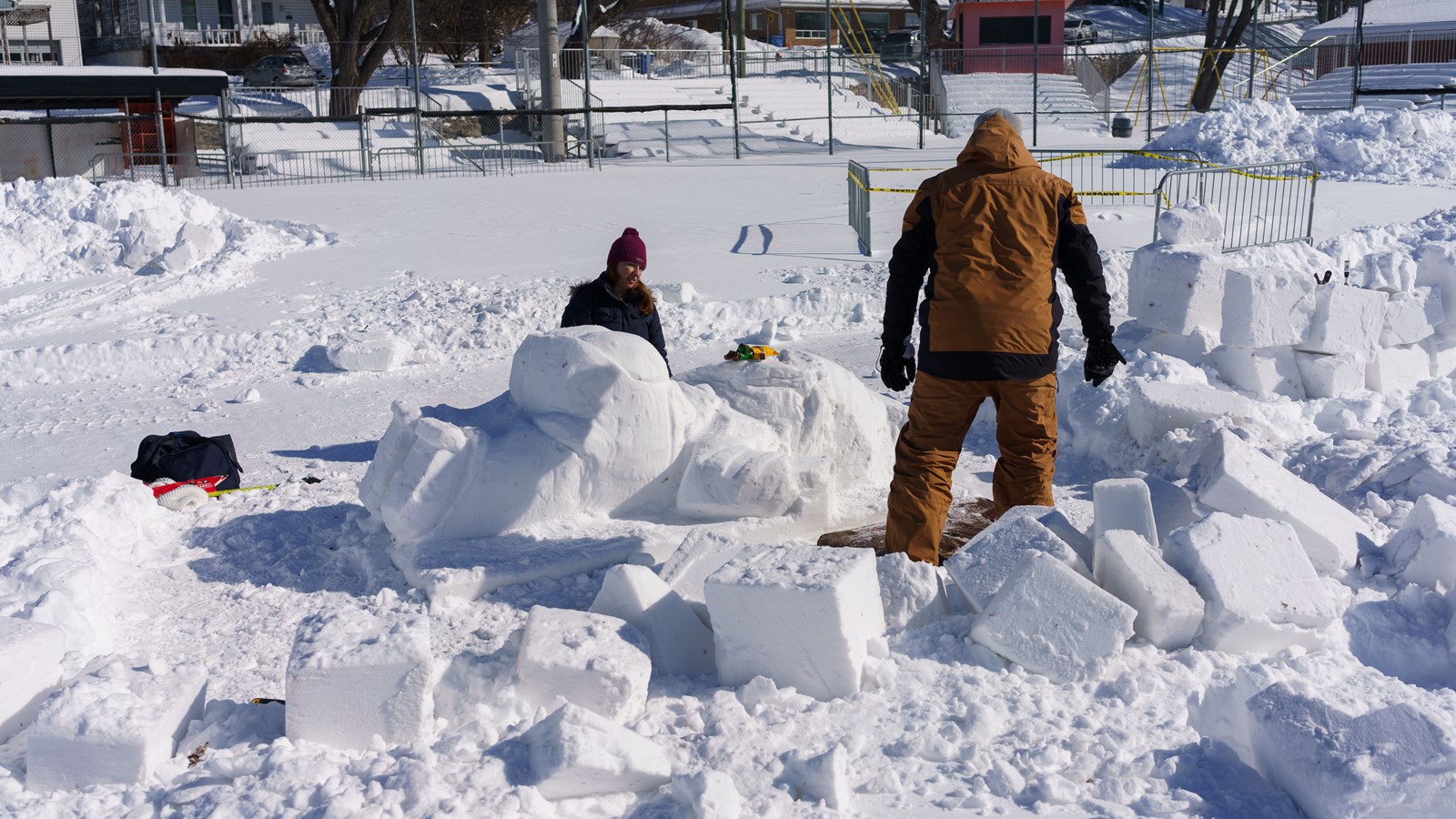 Vingt-cinq sculptures de neige à Saint-Georges