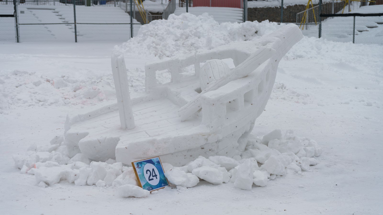 Vingt-cinq sculptures de neige à Saint-Georges