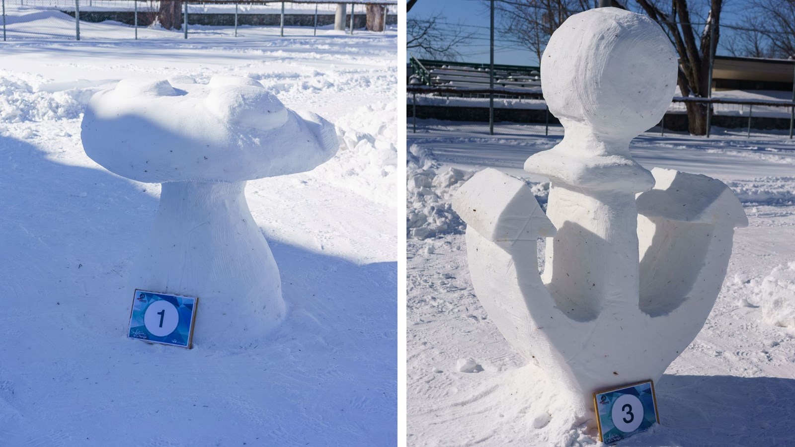 Vingt-cinq sculptures de neige à Saint-Georges