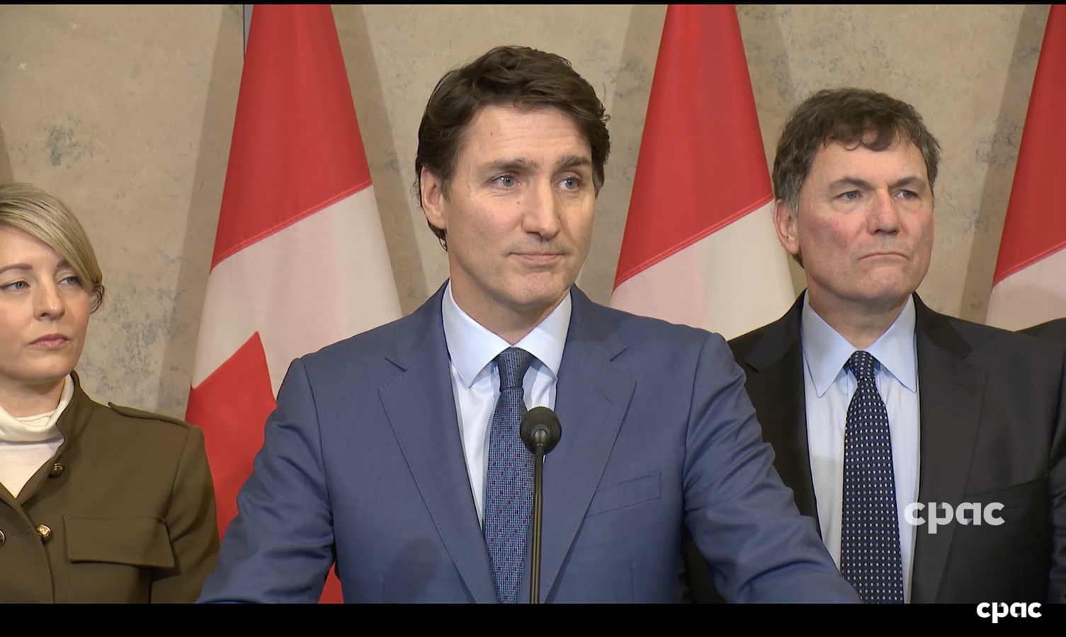Le premier ministre du Canada, Justin Trudeau, lors de sa conférence de presse
