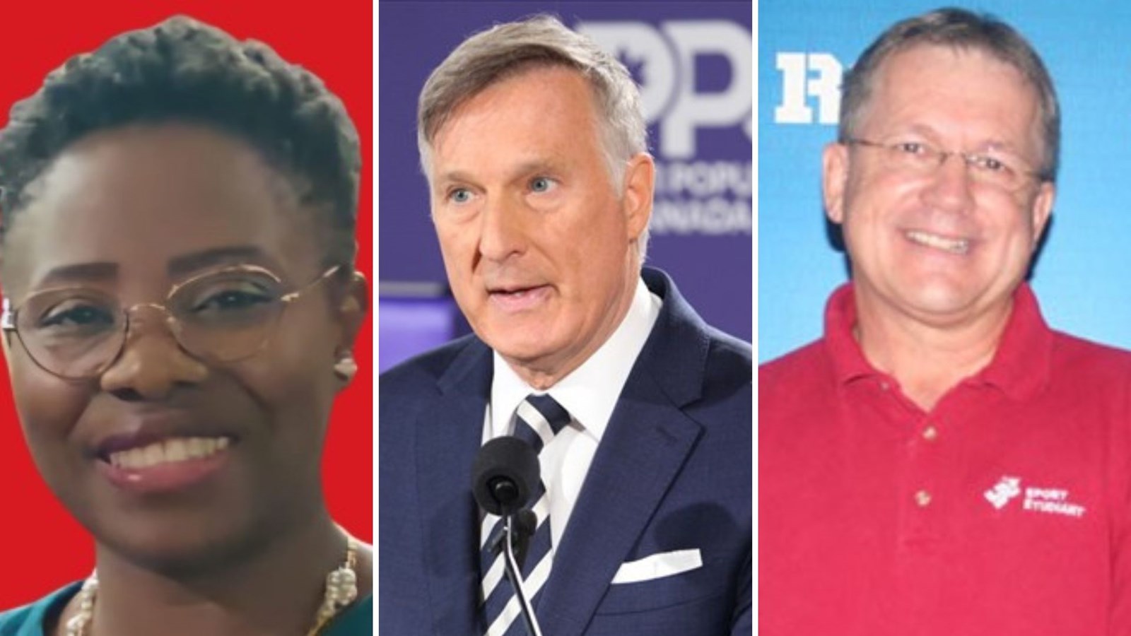 Les trois seules candidatures officielles en date d'aujourd'hui pour la circonscription de Beauce: Maryelle Doumbia, pour le Parti libéral du Canada, Maxime Bernier, chef du Parti populaire du Canada, et Gaétan Mathieu, qui représentera le Bloc Québécois.