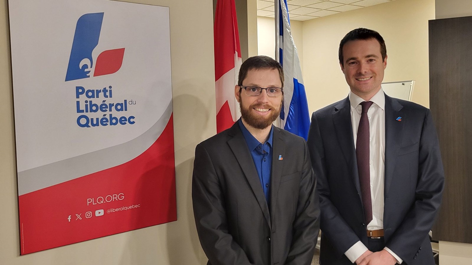Mario Cyr, candidat à la chefferie du PLQ et Rafaël Ferraro, président du PLQ