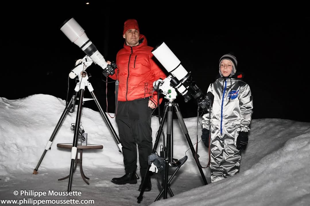 Observation de l'éclipse de lune avec Ludovick