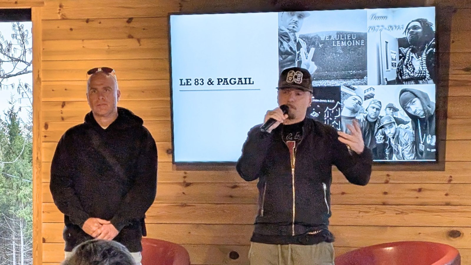T-Mo (Frédéric Auger), et B-Ice (Simon Valiquette), du groupe TAKTIKA, ont livré des témoignages de souffrance, mais aussi d’espoir, rencontrés dans leur parcours de vie.