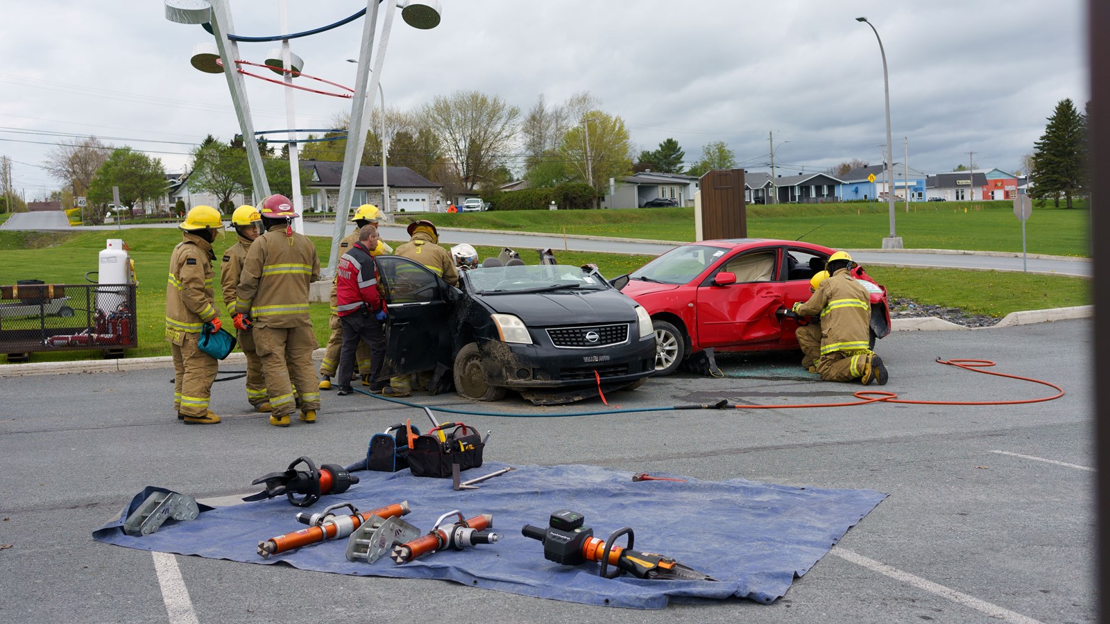 Démonstration des pompiers réussie à l'Expo St-Prosper