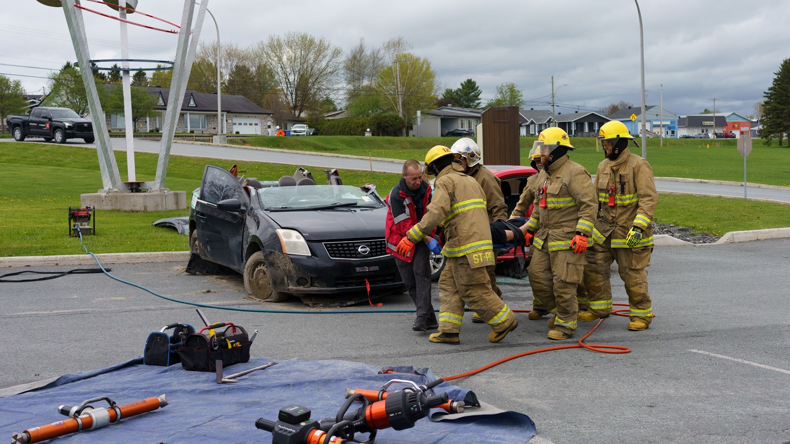 Démonstration des pompiers réussie à l'Expo St-Prosper