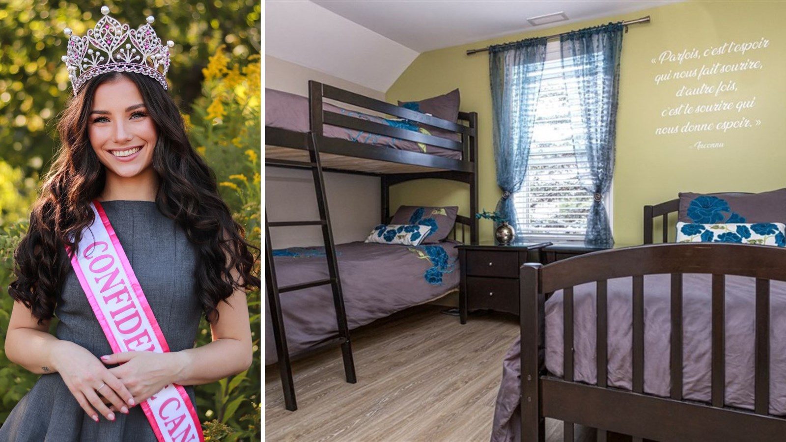 Dans son rôle de Miss Confidence Canada, Maya Caron a choisi de soutenir l'organisme Havre l'Éclaircie, qui opère une maison d’aide et d’hébergement pour femmes victimes de violence conjugale et leurs enfants, installée à Saint-Georges.