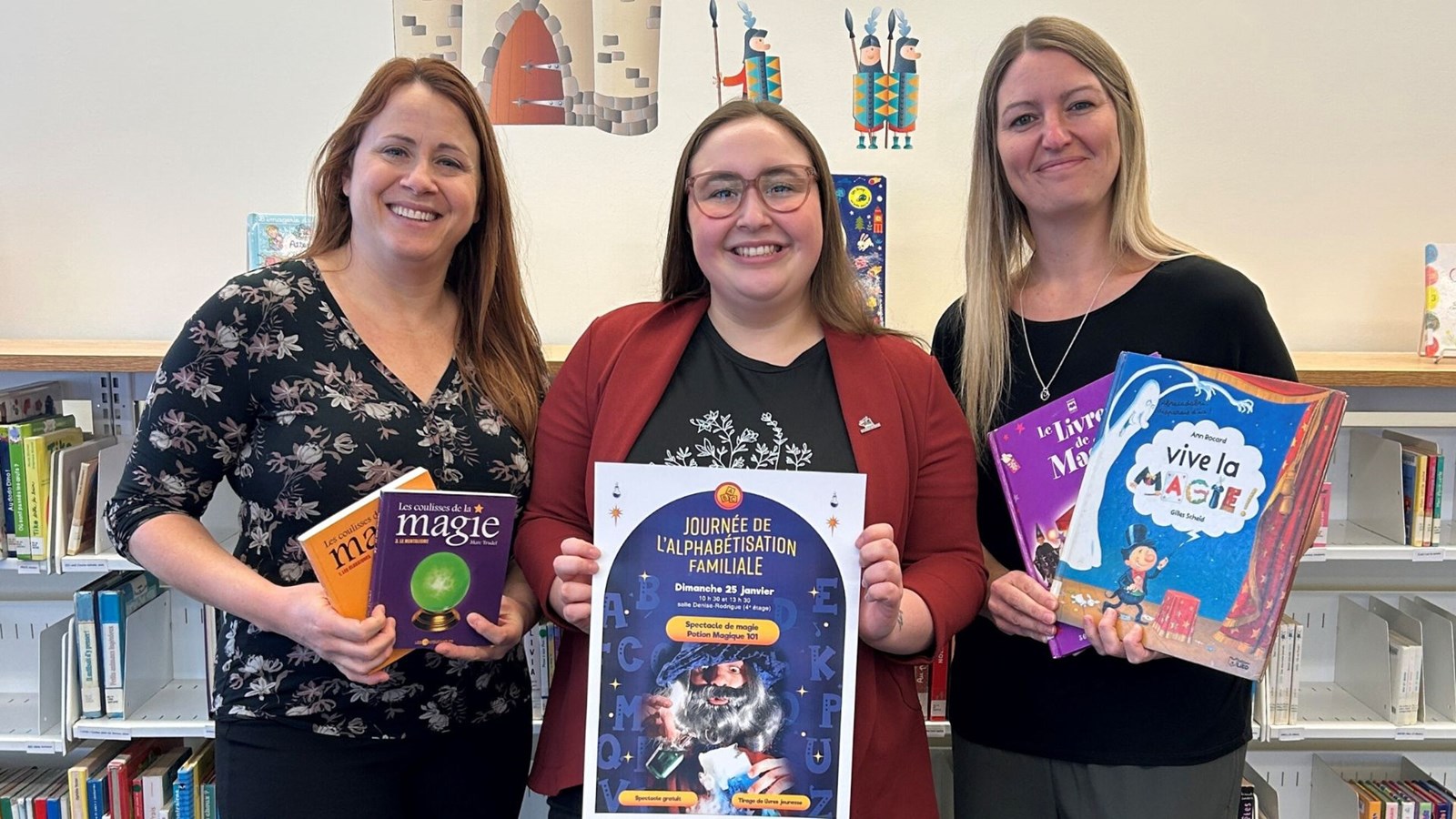 Annie Poulin, directrice chez Alphare, Elyann Dew, coordonnatrice – culturel par intérim de la Ville de Saint-Georges et Bianca Lessard, intervenante animatrice à la Maison de la famille Beauce-Etchemins.
