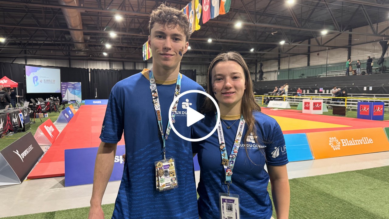 Justin Rodrigue et Métis Couture, les deux entraîneurs du judo pour la délégation Chaudière-Appalaches aux Jeux du Québec de Blainville