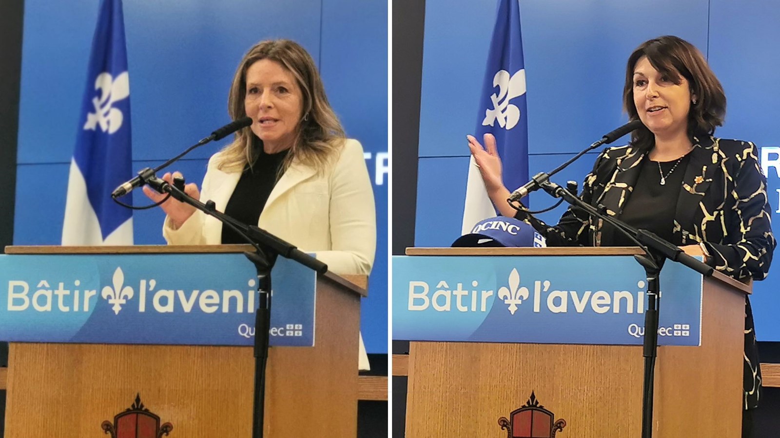 La coprésidente du Cercle d’experts en repreneuriat, Nathaly Riverin, et la présidente-directrice générale de l’École d’entrepreneurship de Beauce, Isabelle Le Ber.