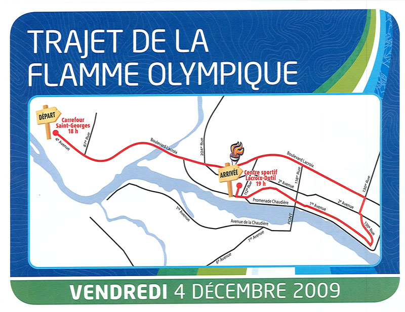 Le trajet de la flamme du 4 décembre.