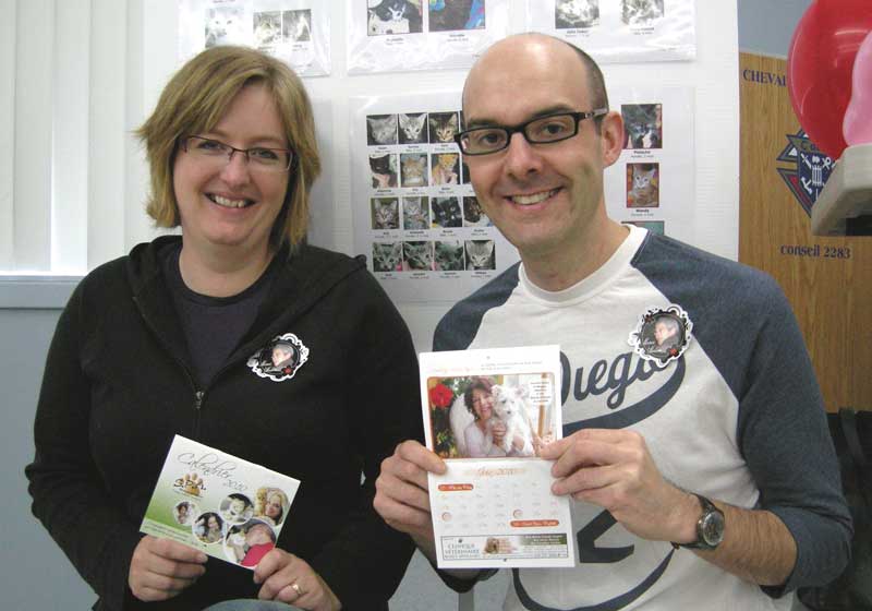 Les concepteurs du calendrier 2010. Il s'agit de Yannick Levesque et Stéphanie Cloutier Maki communication graphique de Lac-Etchemin. . Yannick est également le concepteur du site Internet de la SPA: www.spabeauceetchemin.com